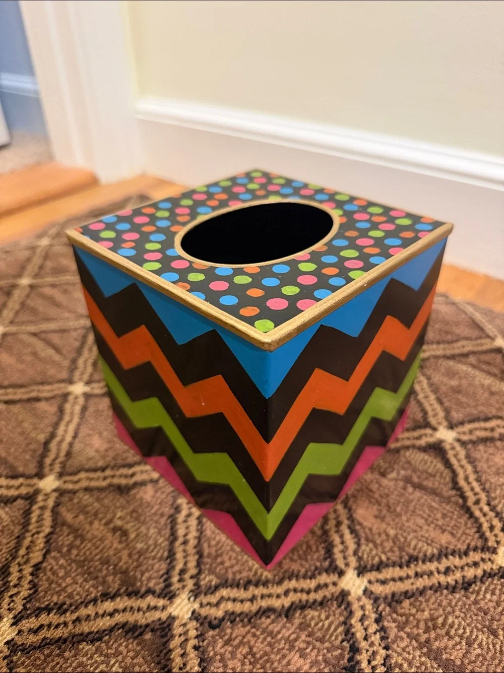 Mackenzie-Childs Trampoline Boutique Tissue Box Cover